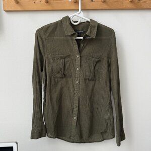 Dark Green Gauzy Banana Republic Button Down